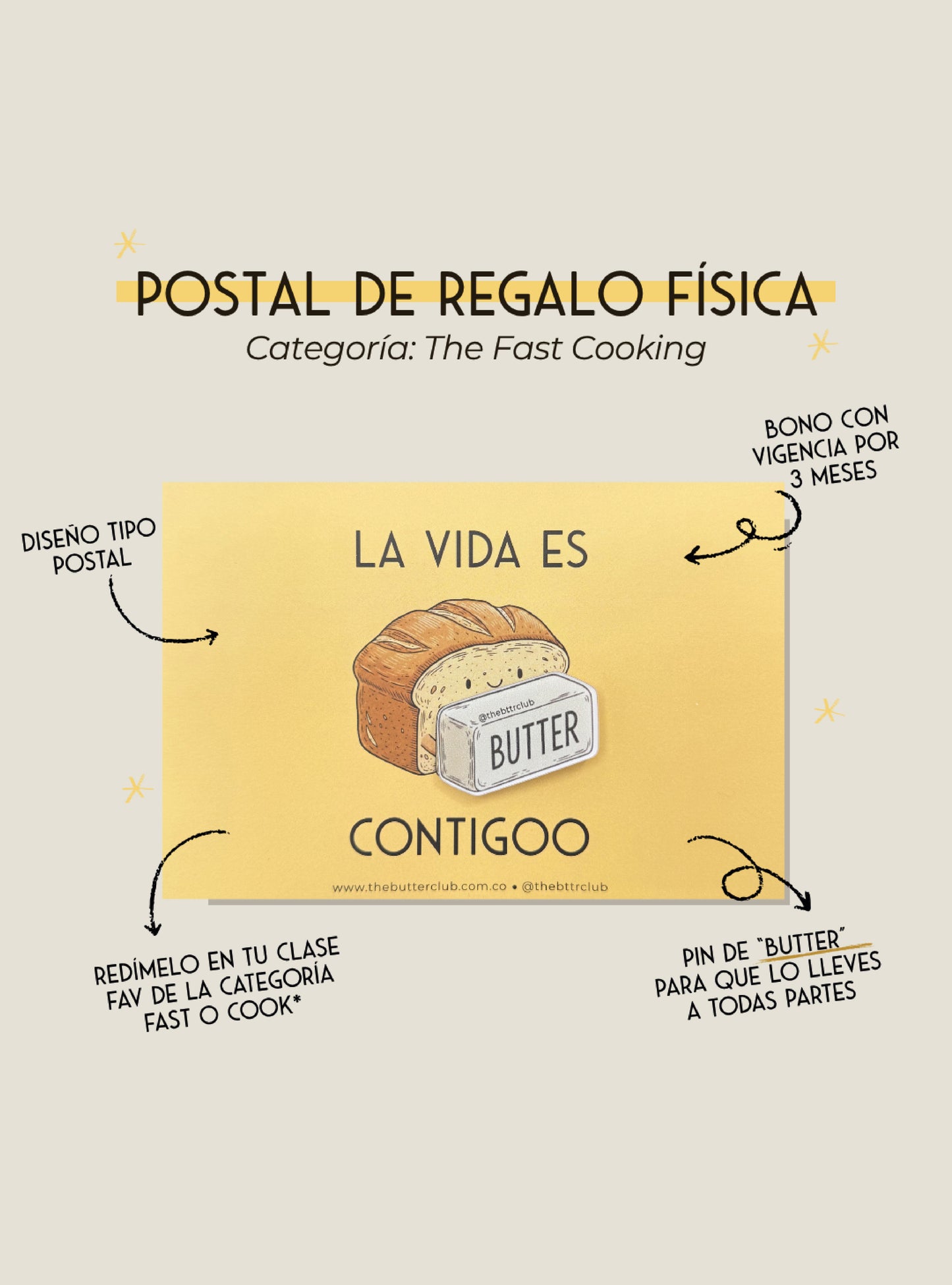 POSTAL DE REGALO FÍSICA - THE FAST COOKING
