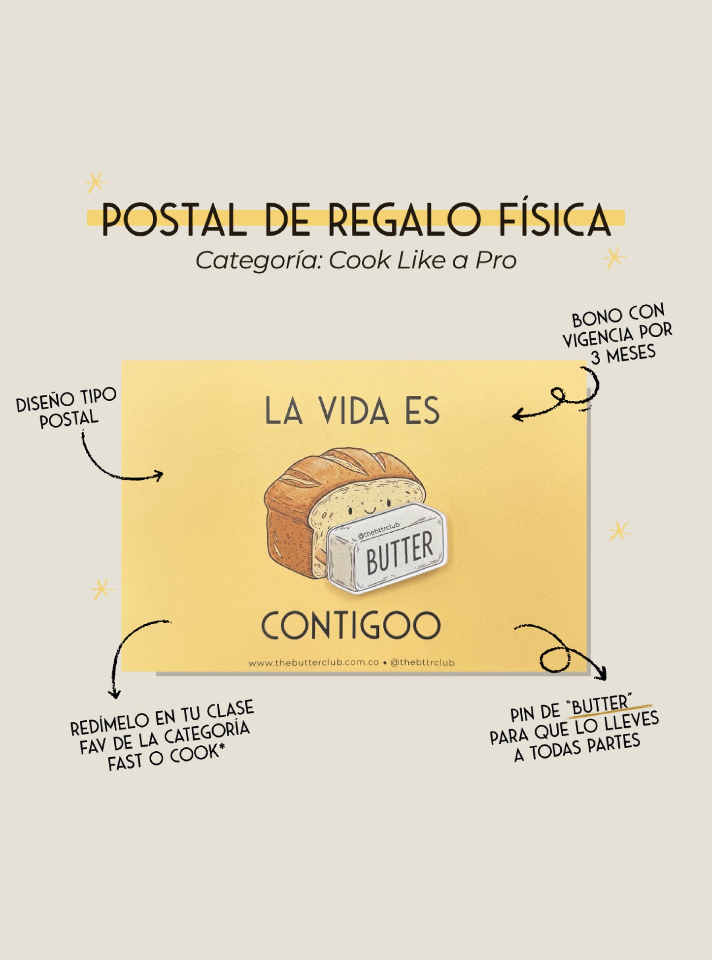 POSTAL DE REGALO FÍSICA - COOK LIKE A PRO